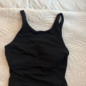 lululemon athletica Black Ribbed Crop Tank